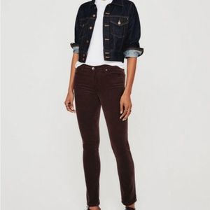 ADRIANO GOLDSCHMIED AG Prima Ankle Skinny Corduroy Pants Jeans 26‎ Gray Brown